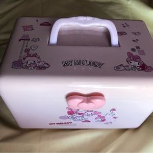 SANRIO Pink 2 Compartment Plastic Tray Container Storage Organizer